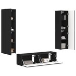 vidaXL Ensemble meuble TV 6 Pièces Noir Bois d'ingénierie