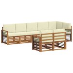 vidaXL Ensembles de canapés avec coussin 8 Pièces Naturel et Crème