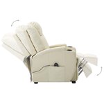 Vidaxl fauteuil releveur inclinable crème similicuir