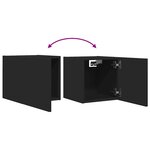vidaXL Meuble TV mural Noir 30 5x30x30 cm