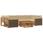 vidaXL Ensemble de canapés d'extérieur 7 pc Naturel et Beige