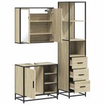 vidaXL Ensemble de meubles de salle de bain 3 Pièces chêne sonoma