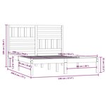 vidaXL Cadre de lit sans matelas noir bois de pin massif 140x190 cm