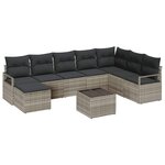 vidaXL Ensemble de canapé de jardin avec coussin 8 Pièces Gris clair