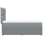 vidaXL Sommier à lattes de lit et matelas Gris clair 90x190 cm Tissu