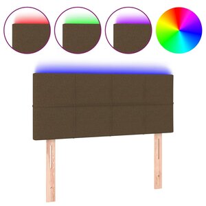 vidaXL Tête de lit à LED Marron Foncé 80x5x78/88 cm Tissu