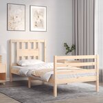 vidaXL Cadre de lit sans matelas 90x200 cm bois massif