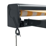 vidaXL Auvent rétractable jaune et blanc 4 5x3 m tissu et aluminium