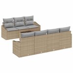 vidaXL Ensemble de canapé de jardin 8 Pièces Beige  Gris clair