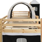 vidaXL Lit mezzanine d'enfants avec toboggan et échelle Pin 97x208 cm