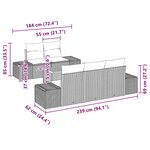 vidaXL Ensemble de canapé de jardin 6 Pièces Gris