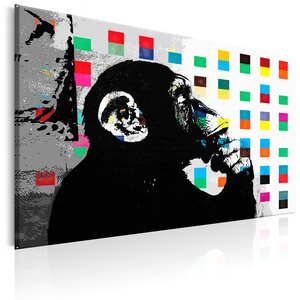 Tableau - banksy the thinker monkey l x h en cm 90x60