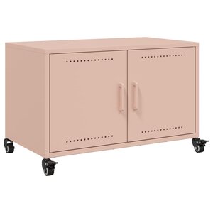 vidaXL Meuble TV rose 68x39x43 5 cm acier