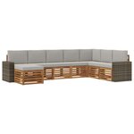 vidaXL Ensemble de canapés d'extérieur 8 Pièces Naturel et gris clair