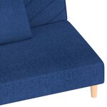 vidaXL Canapé-lit à 2 places avec deux oreillers bleu tissu