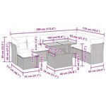 vidaXL Salon de jardin avec coussins 9 Pièces beige résine tressée