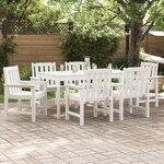 vidaXL Set de 6 chaises de jardin blanches 65 5x55 5x88 cm en HDPE