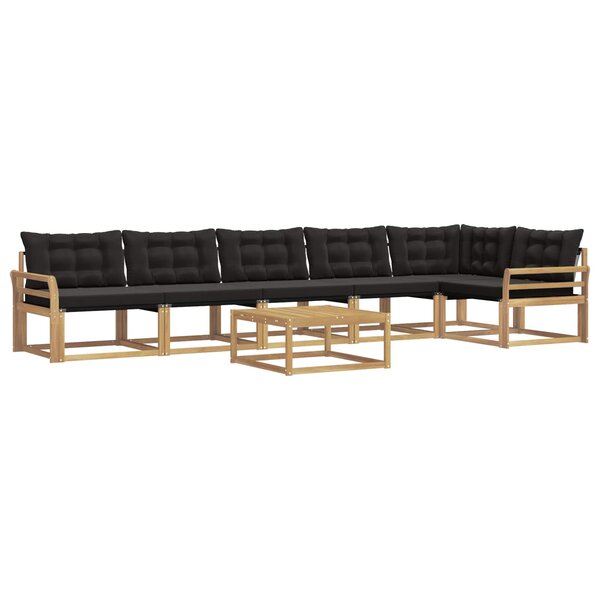 vidaXL Ensemble de canapés d'extérieur 7 Pièces Blanc et noir