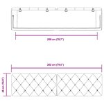 vidaXL Coussin de tête de lit noir 200 cm velours