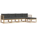 vidaXL Ensemble de canapés d'extérieur 4 Pièces Blanc et anthracite