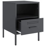 vidaXL Table de chevet anthracite 36x39x50 5 cm acier laminé à froid