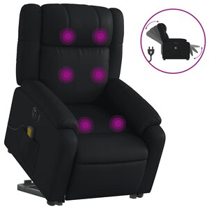 vidaXL Fauteuil inclinable de massage électrique noir similicuir