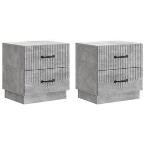 vidaXL Cabinet de chevet 2 pc Gris béton 43 x 34 5 x 44 5 cm