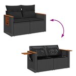 vidaXL Salon de jardin 6 Pièces avec coussins noir résine tressée
