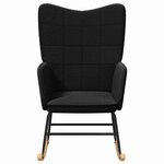 vidaXL Chaise à bascule Noir Tissu Sherpa