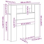 vidaXL Armoire de tête de lit chêne artisanal 100x18 5x102 5 cm