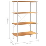 vidaXL Étagère à 3 niveaux Blanc et chêne 80x40x130 cm