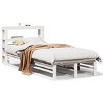 vidaXL Cadre de lit sans matelas blanc 75x190 cm bois de pin massif