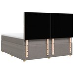 vidaXL Sommier à lattes de lit avec matelas Taupe 180x200 cm Tissu