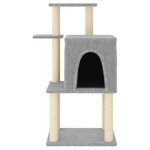 vidaXL Arbre à chat avec griffoirs en sisal gris clair 97 cm