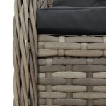 vidaXL Ensemble à manger de jardin 3 Pièces coussins gris résine tressée