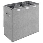 vidaXL Panier à linge pliable Gris 64 5x34 5x59 cm Tissu en faux lin