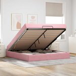 vidaXL Cadre de lit avec matelas avec matelas 2 Pièces Rose Velours