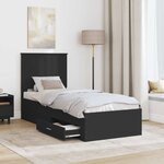 vidaXL Cadre de lit Noir et argent 70 x 190 cm Bois d'ingénierie