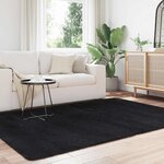 vidaXL Tapis shaggy à poils longs NAVARRA noir 160x230 cm polyester