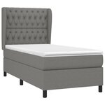 vidaXL Sommier à lattes de lit et matelas Gris foncé 90x190 cm Tissu