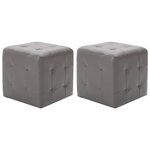 vidaXL 2 Pièces Tables de chevet Gris 30x30x30 cm Similicuir