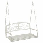 vidaXL Banc Balançoire Acier 110 5 x 59 x 55 cm Blanc antique