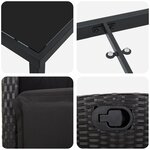 vidaXL Set de jardin 7 pièces en rotin poly noir