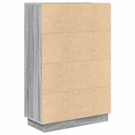 vidaXL Bureau avec porte Gris 71 5 x 31 5 x 106 5 cm Bois d'ingénierie
