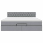VidaXL Cadre de lit ottoman et matelas gris clair 180x200 cm tissu
