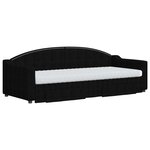 vidaXL Lit de jour avec gigogne et tiroirs noir 80x200 cm tissu