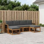 vidaXL Ensemble de canapés d'extérieur 6 pc Naturel et Anthracite