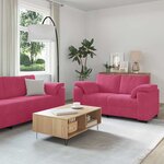 vidaXL Ensemble de canapés 3 Pièces avec coussins Rouge bordeaux Velours