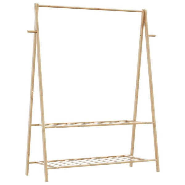 vidaXL Porte-vêtement avec étagères 132x45 5x150 5 cm bambou