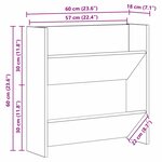 vidaXL Cabinets à chaussures muraux avec étagère 2 Pièces chêne artisanal